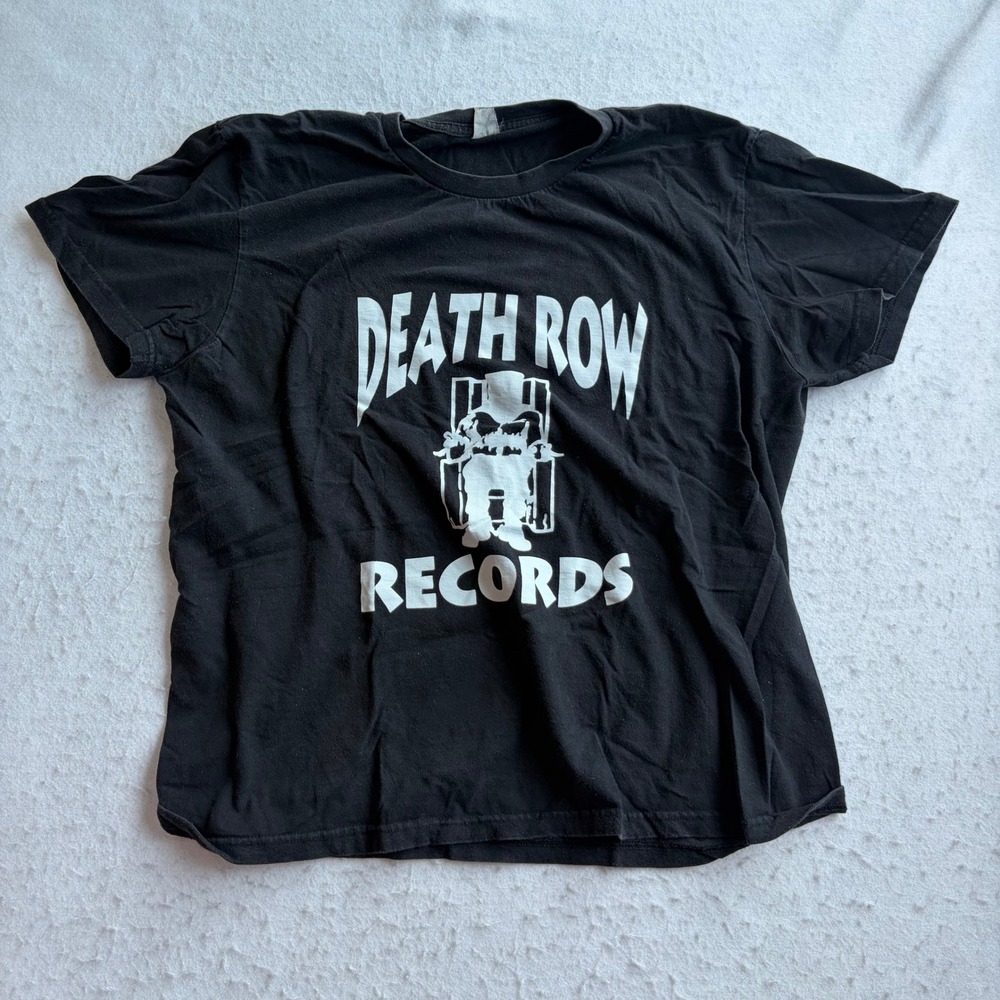 Death Row Records Graphic T-Shirt Mens Large Black Short Sleeve Hip Hop Rap Tee